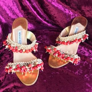 Manolo Blahnik kitten heel sandals